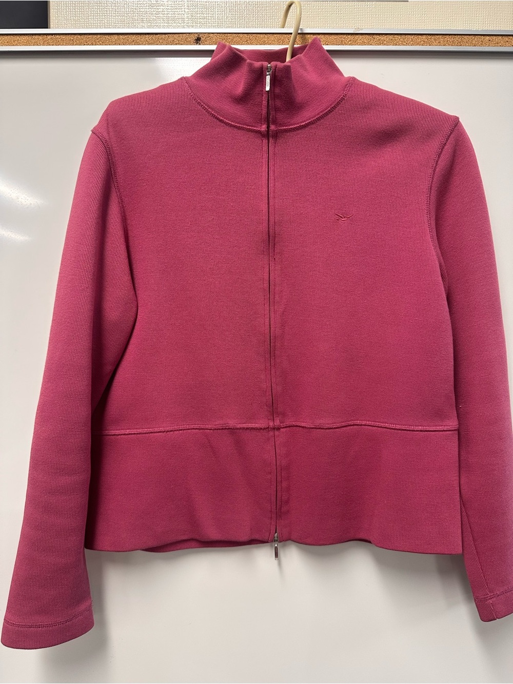 Faconnable Raspberry Zip Mock-Neck Sweater
